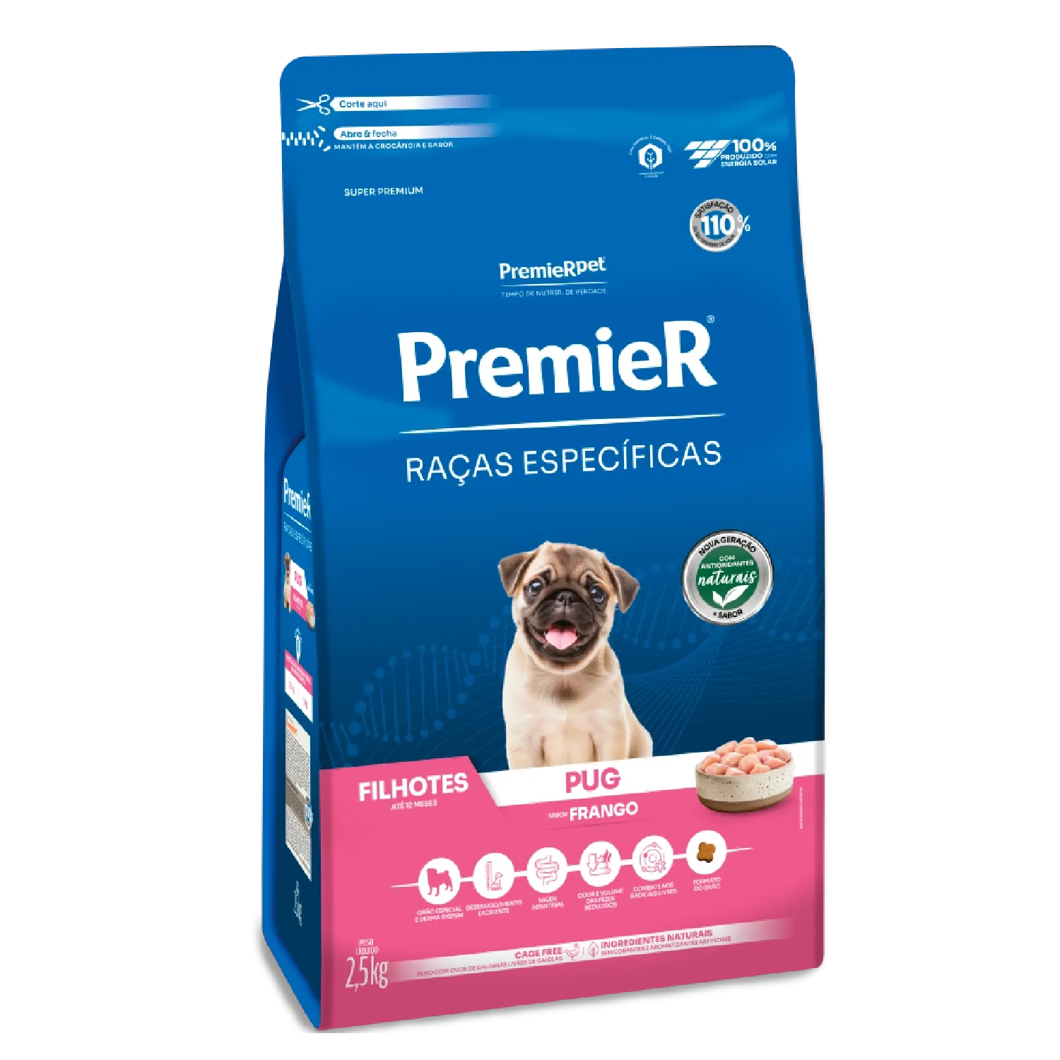 Ração Premier Raças Específicas Pug Filhotes Frango